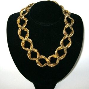 Anne Klein Gold Tone Big Link Chain Necklace Vintage